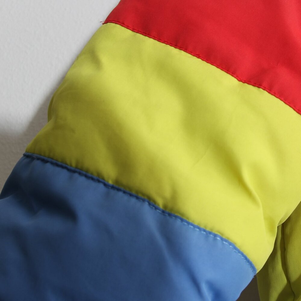 Mini Boden Kids' Stripe Waterproof Puffer Jacket Multi Rainbow Full Zip 2-3Y - Picture 5 of 15